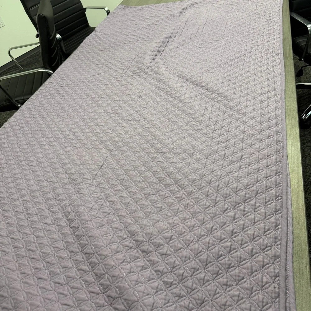 Lavender Purple Geometric Quilted Coverlet Bedspread Queen 90x91